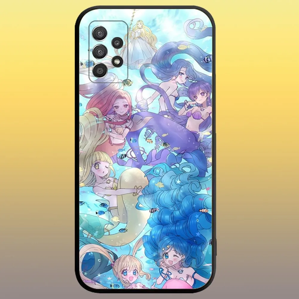 Mermaid Melody Pichi Pitch Phone Case for SamsungA 91,80,73,72,71,70,53,52,51,42,41,40,32,31,30,22,21,20,13 S 4G 5G Black Case