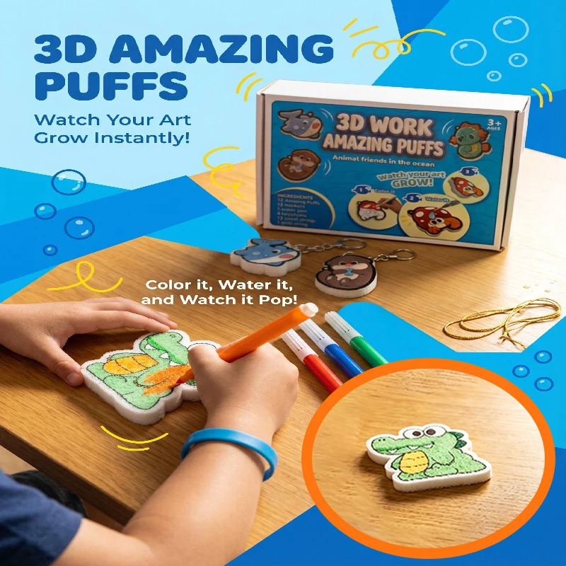 3D Wood Pulp Cotton Painting Foam Fluffy Texture Painting Diy Craft Parent-Child Interactive Handmade Toys for Children Gifts