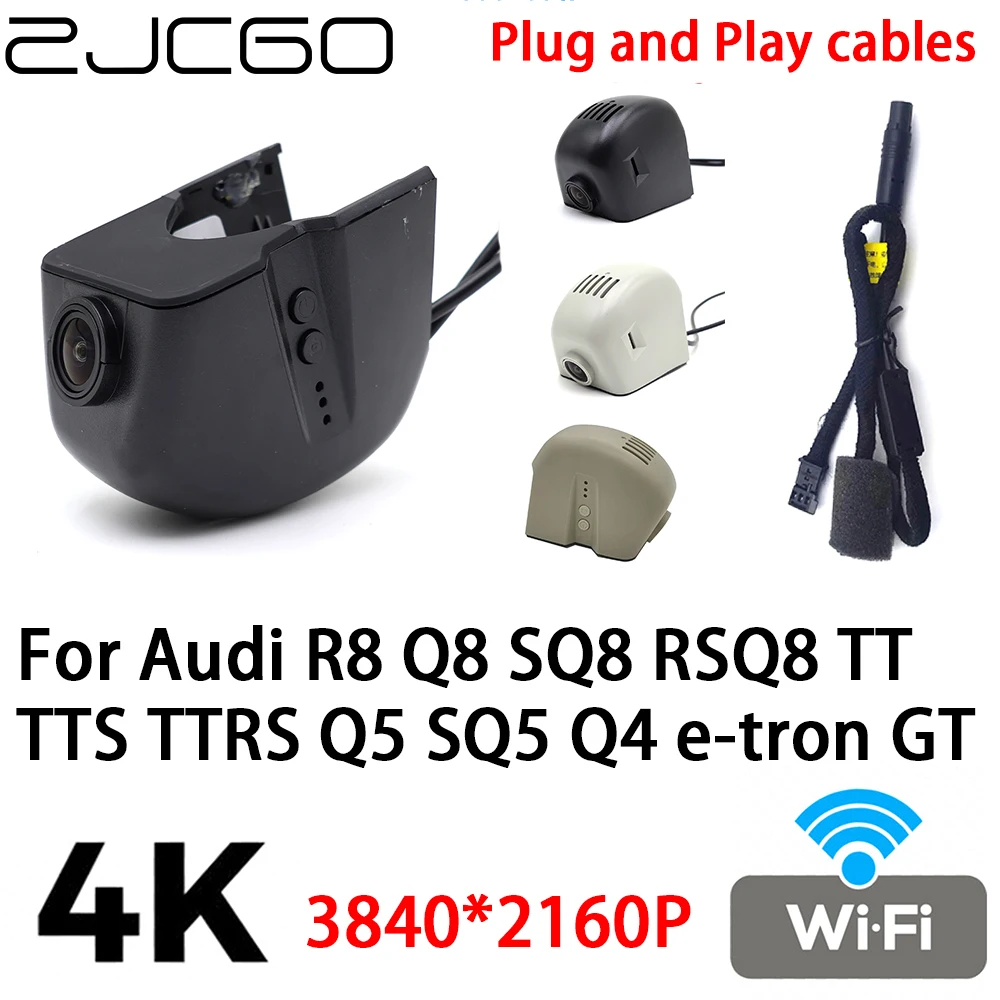 

ZJCGO 4K 2160P Автомобильный видеорегистратор Видеорегистратор Plug and Play для Audi R8 Q8 SQ8 RSQ8 TT TTS TTRS Q5 SQ5 Q4 e-tron GT