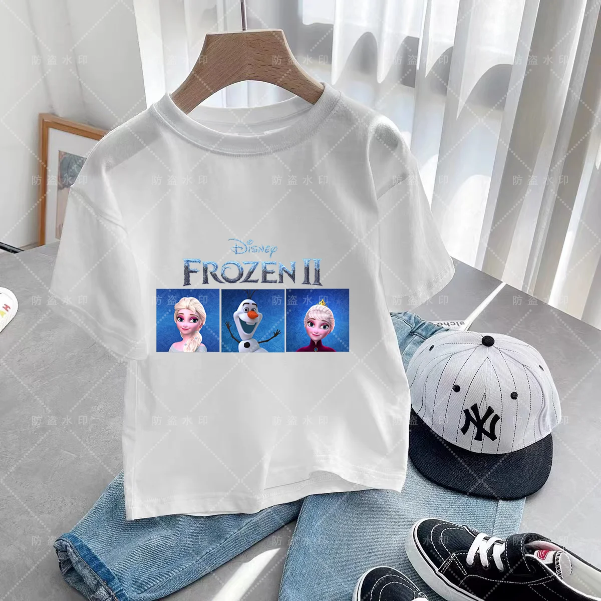 

Kids T-shirt Short Sleeve Kids Frozen Elsa Cotton Summer Girls T-shirt Party Princess Disney Girls Costume Costume Ariel 3-14Y