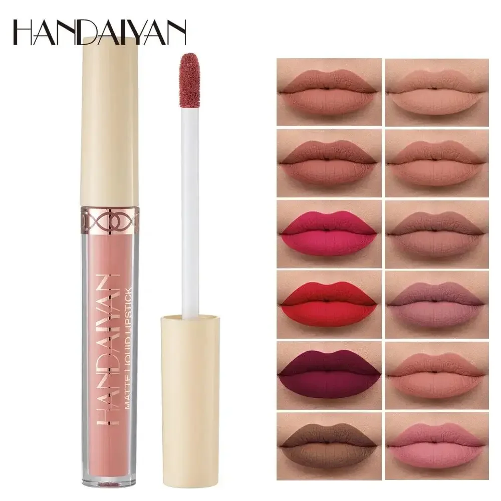 Esmalte de labios mate de terciopelo, resistente al agua, de larga duración, rojo desnudo, lápiz labial líquido sedoso, maquillaje, mancha de labios Sexy para mujer