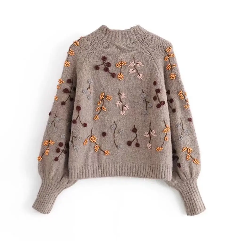 

European And American Style Women's Beaded Inlaid Sweater AA2025 Fashion 4707