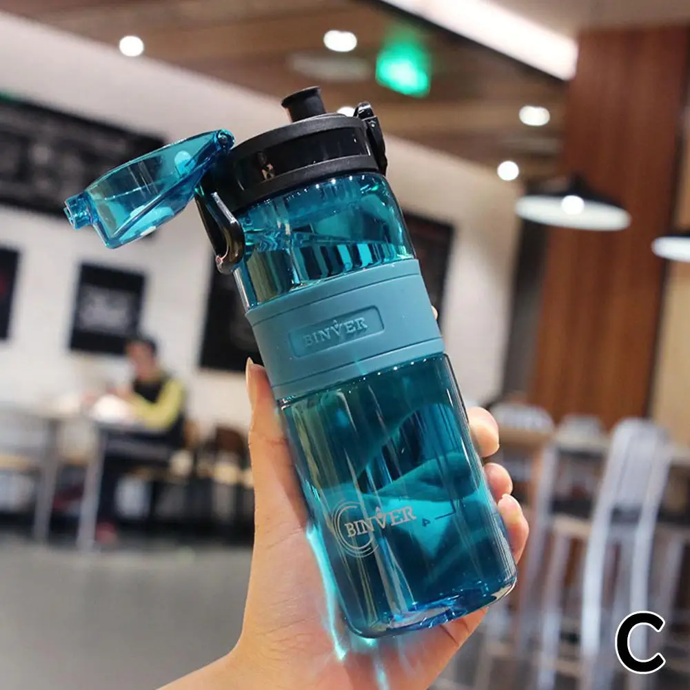 500ml Water Bottle With Tea Filter Leak-proof Portable Sports Cup Drinkware Gym Fitness Plastic Reusable Students Outdoor J O2i2