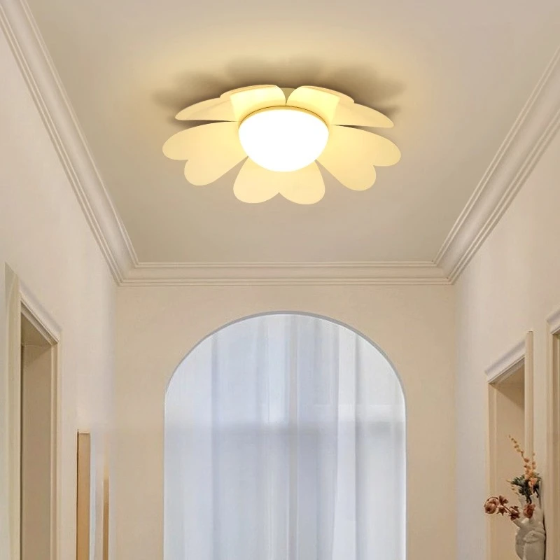 Corridor lamp Warm yellow Flower Ceiling lights Modern Minimalist Cloakroom Ceiling Light For Balcony Entrance Aisle Stair Decor