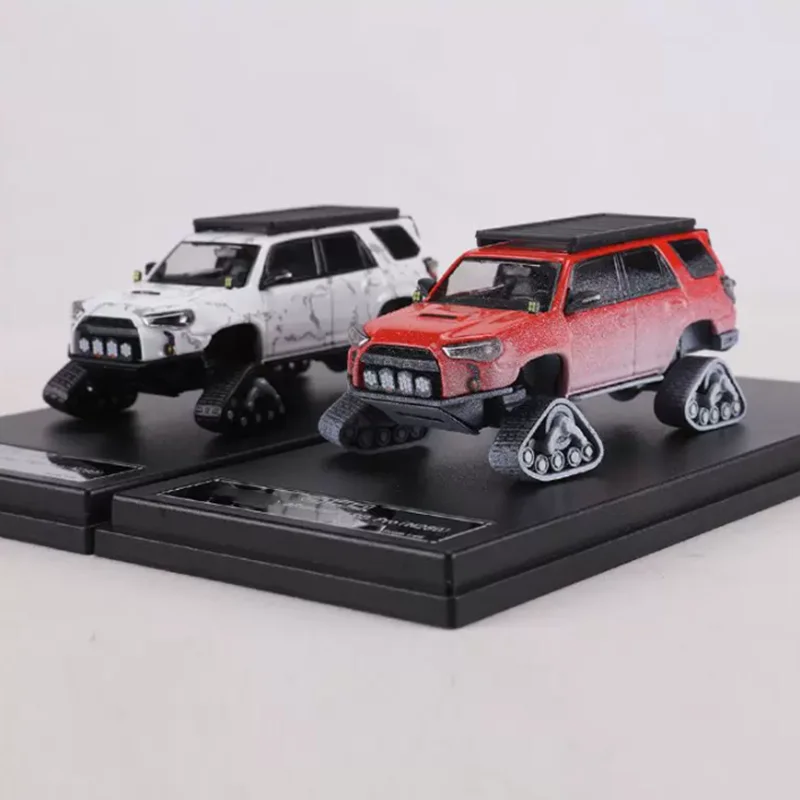 GCD 1:64 Scale 4Runner Widebody Alloy Snow Track Vehicle Model Collectibles Toy Unique gift Scene Simulation