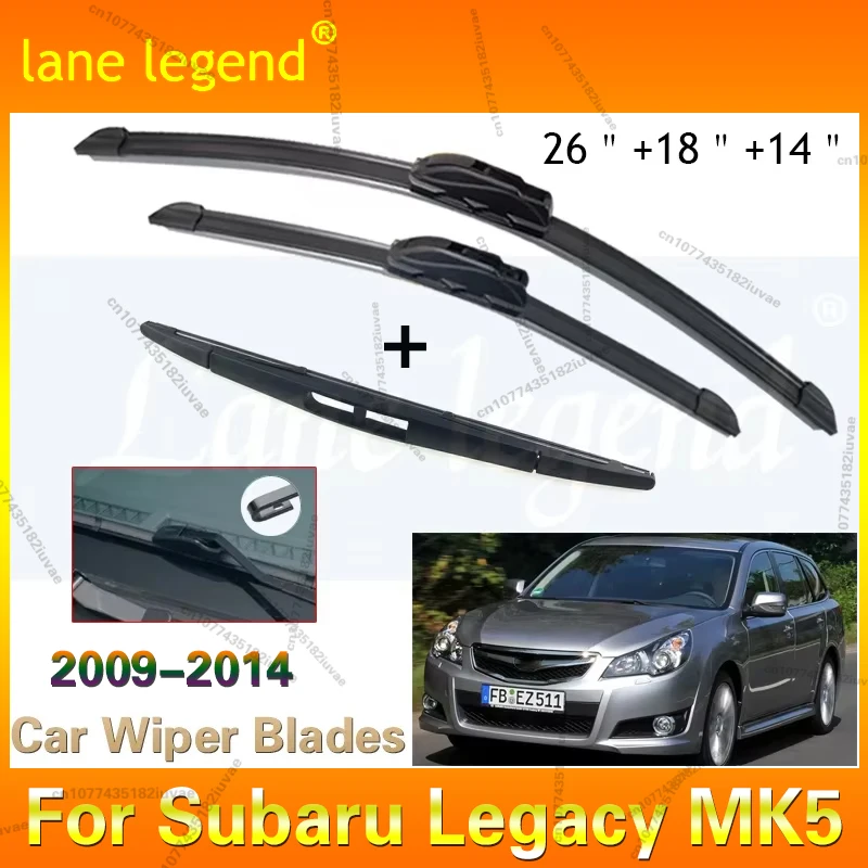 

Front Rear Wiper Blade Set For Subaru Legacy MK5 5 BM BR Liberty B4 Touring Wagon 2009-2014 Windshield Windscreen Window Brushes