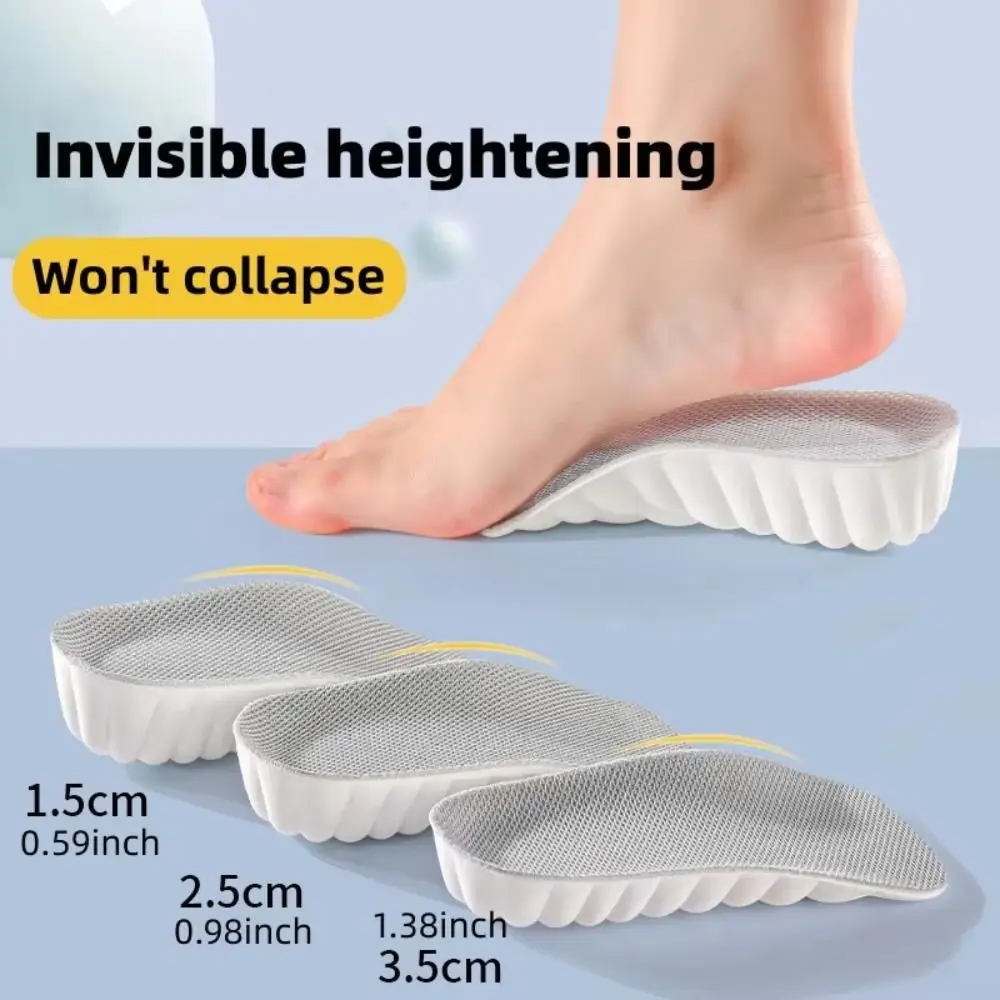 2 Pairs Cloud-sensing Height Increase Insoles Ultra Comfortable Invisible Design Half Shoe Cushions Soft Half Size