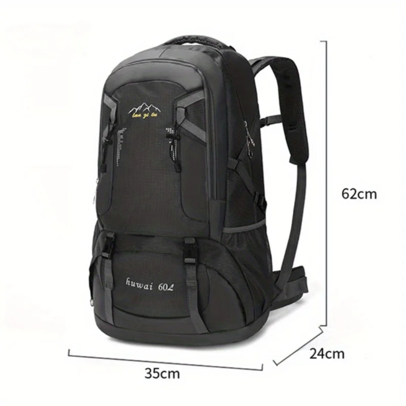 60L Large Capacity Outdoor Mountaineering Bag Nylon Travel Bag Couple Shoulder Leisure Sports Travel Backpack