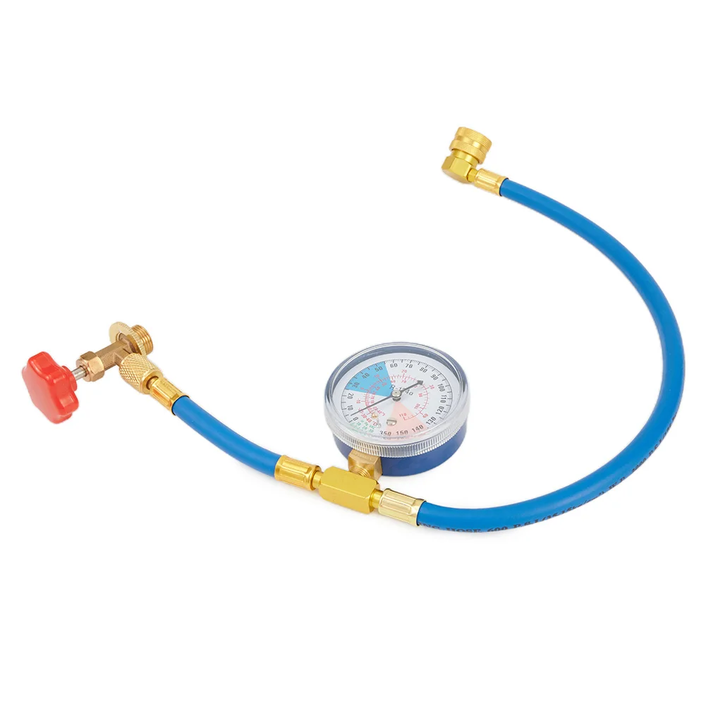 AC Car Air Conditioning Recharge Measuring Hose Gauge, Check Low Side Pressure for Accurate Fill, Unique Screw On Can Connection