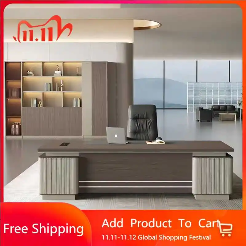 

Boss Organizer Office Desk Corner Storage Light Luxury Conference Office Desk In Stock Dark Vintage Escritorio Modern Furniture