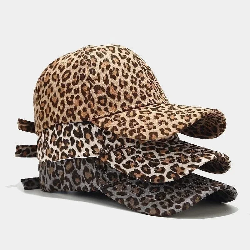 Fashion Outdoor Sun Hat Leopard Print Rock Baseball Caps Sports Dance Party Hats Snapback Hip-Hop Adjustable Cap Present Gifts