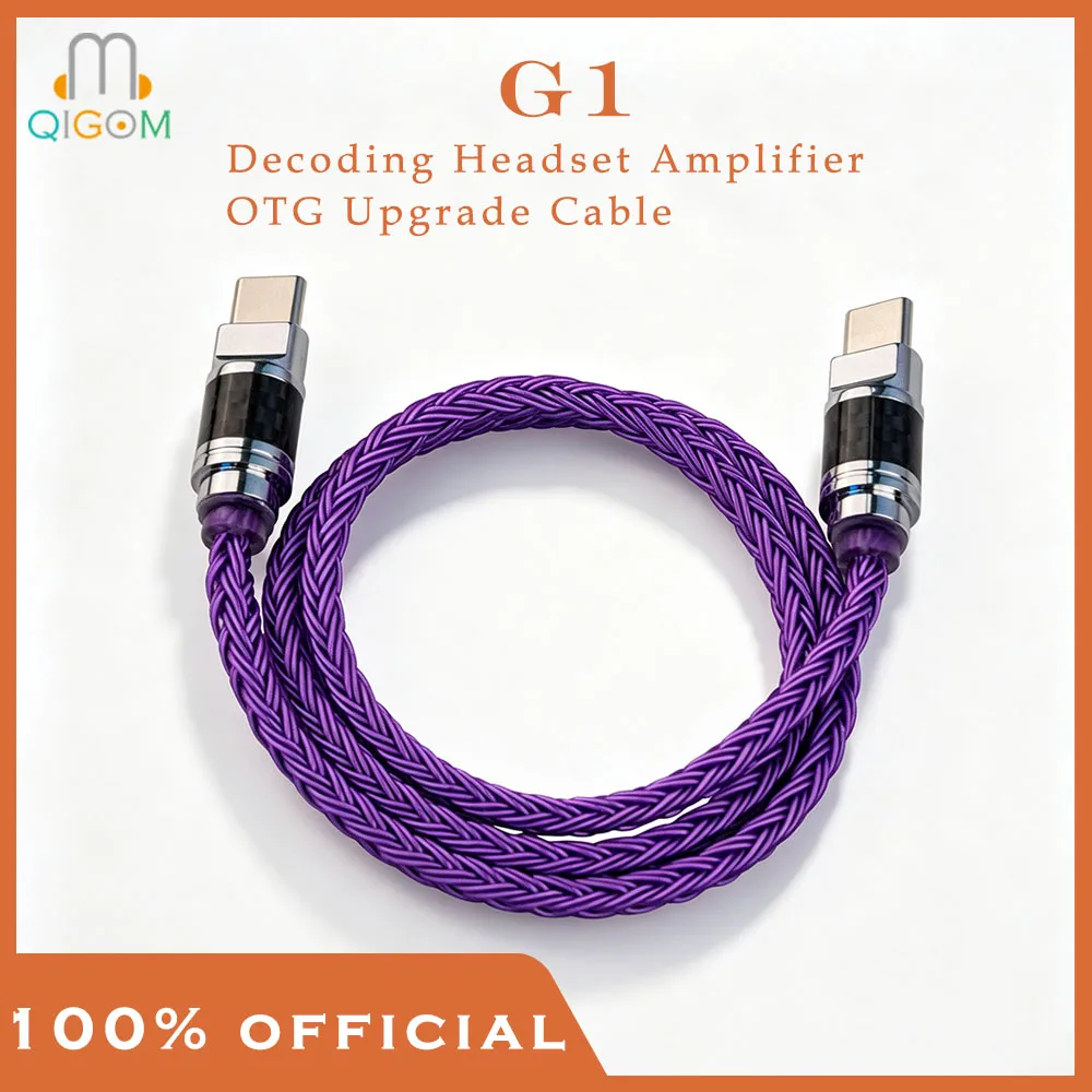 QIGOM G1 OTG Decoding Headset Amplifier Upgrade Cable, Single Crystal Copper Silver Plated, Expanded Sound Field, Clear Details