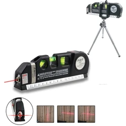 Laser Level Multipurpose Line Laser Leveler Tool Cross Line Lasers With 8FT 2.5M Standard Measure Tape and Metric Rulers