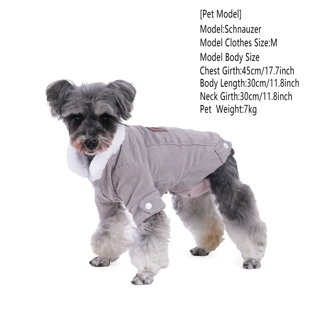 Autumn Winter Pet Dog Clothes Jacket Warm Cozy Thicken Fleece Puppy Clothing for Small Medium Dogs Cats Schnauzer Pug Chihuahua