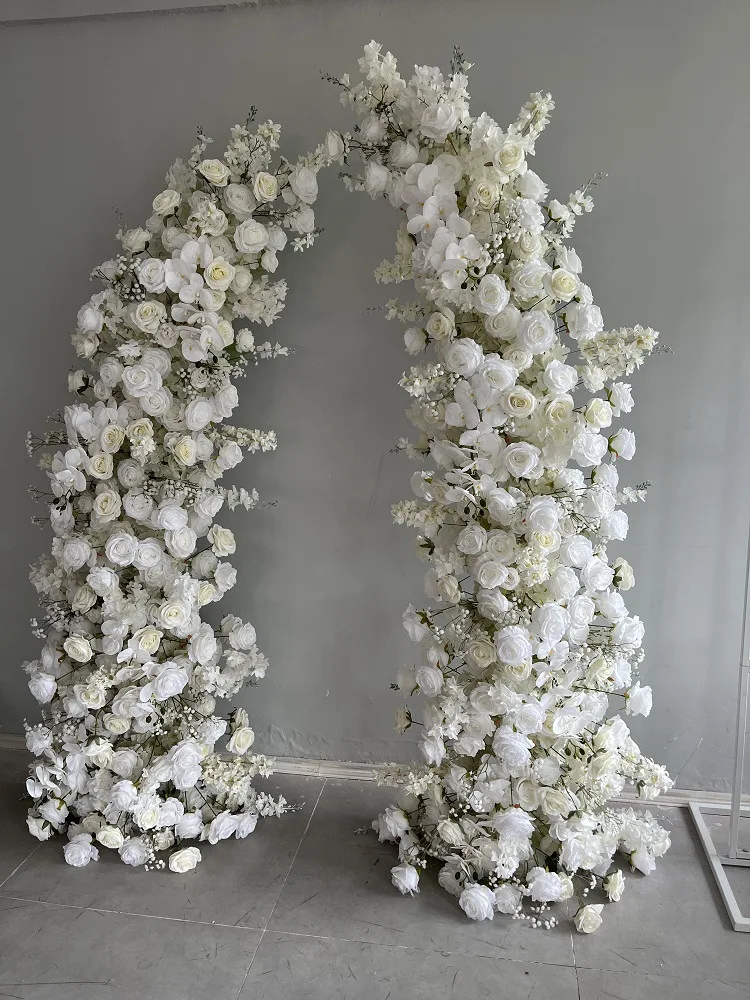 5D Neues Couture-Set 210/230CM Ochsenhorn Blumen-Hochzeitshintergrund-Dekoration Romantische Phalaenopsis Rose Baby Breathe Blumenarrangement – Detail 3