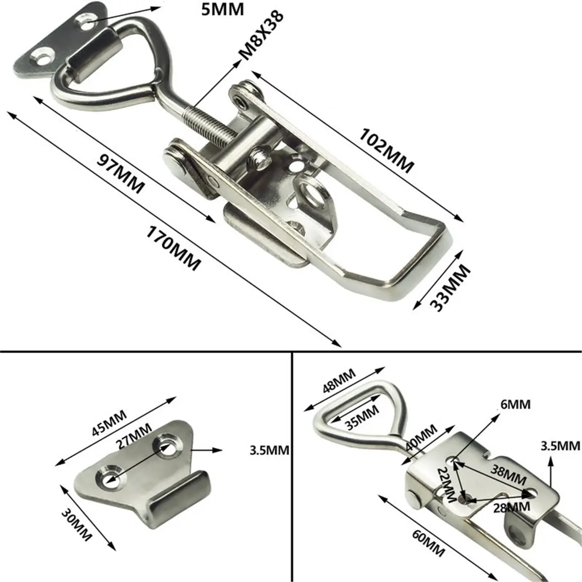 Marine for Boats Yachts Lockers - Stainless Steel, , Simple Operation
