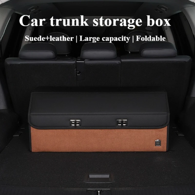

Large Capacity Car Trunk Storage Box Foldable Suede Car Trunk Organizer Trunk Accessories Car Storage Organizer Box Waterproof