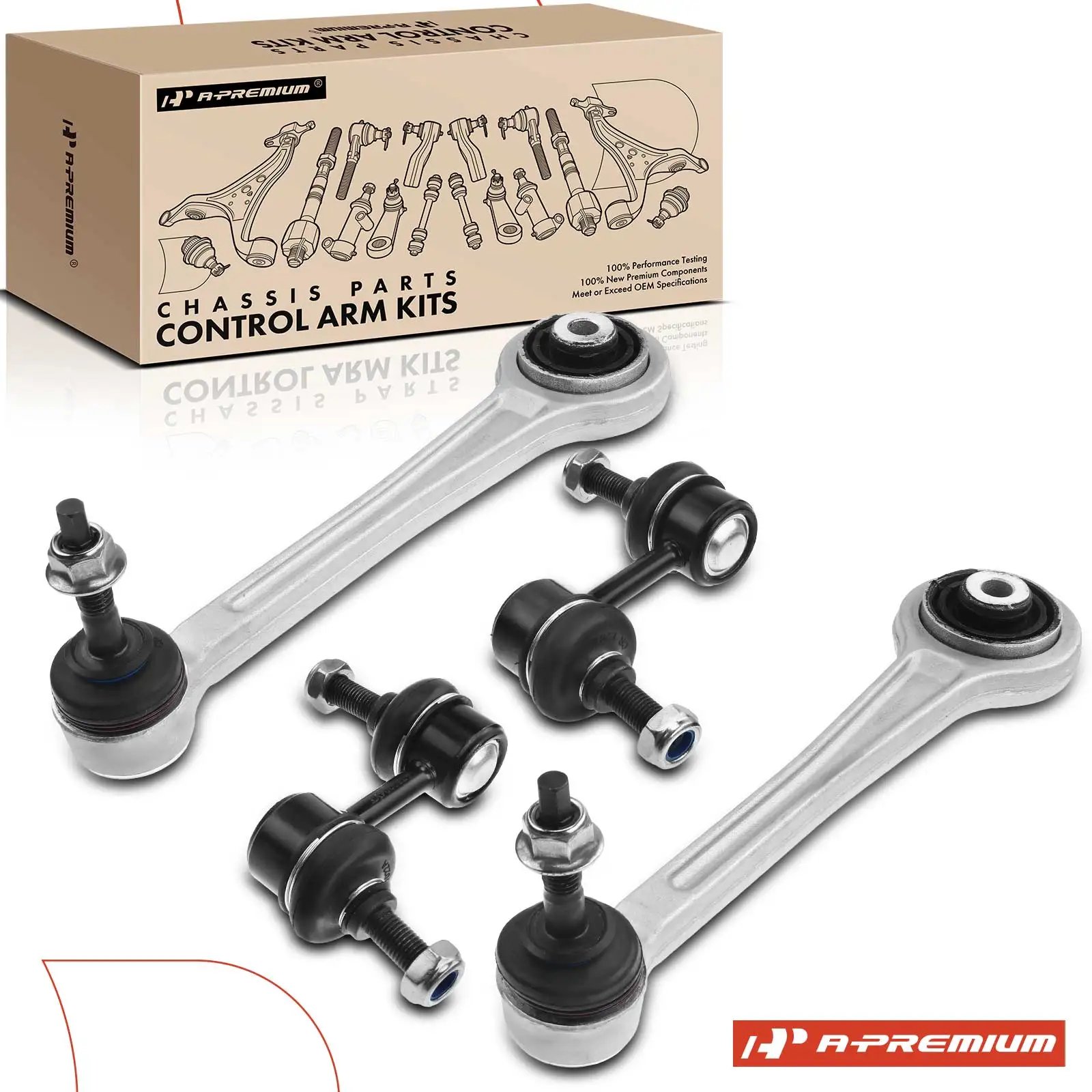 A-Premium 4x Rear Control Arm Ball Joint Stabilizer Bar Link for BMW 525i 530i 2001-2003 528i 1997-2000 540i 1997-2003