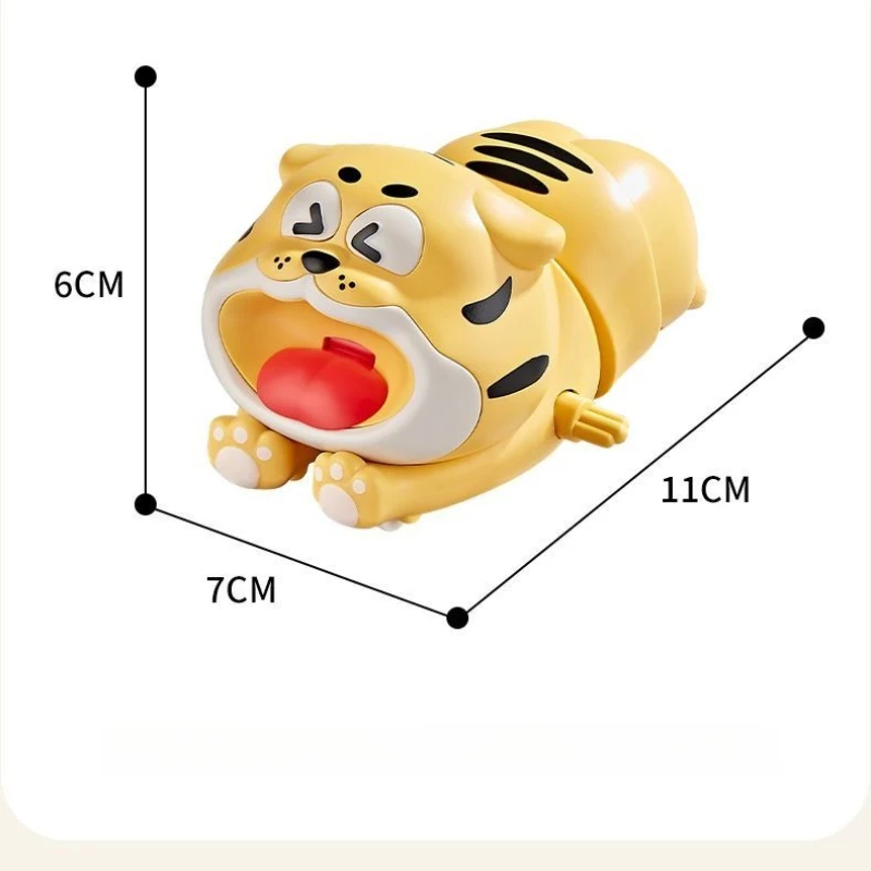2 Stuks Cartoon Kruipende Tijger Wind-Up Speelgoed Grappig Wiebelend Springen Kids Toya Desktop Fidget Metgezel Collectible Peuter kinderen Speelgoed