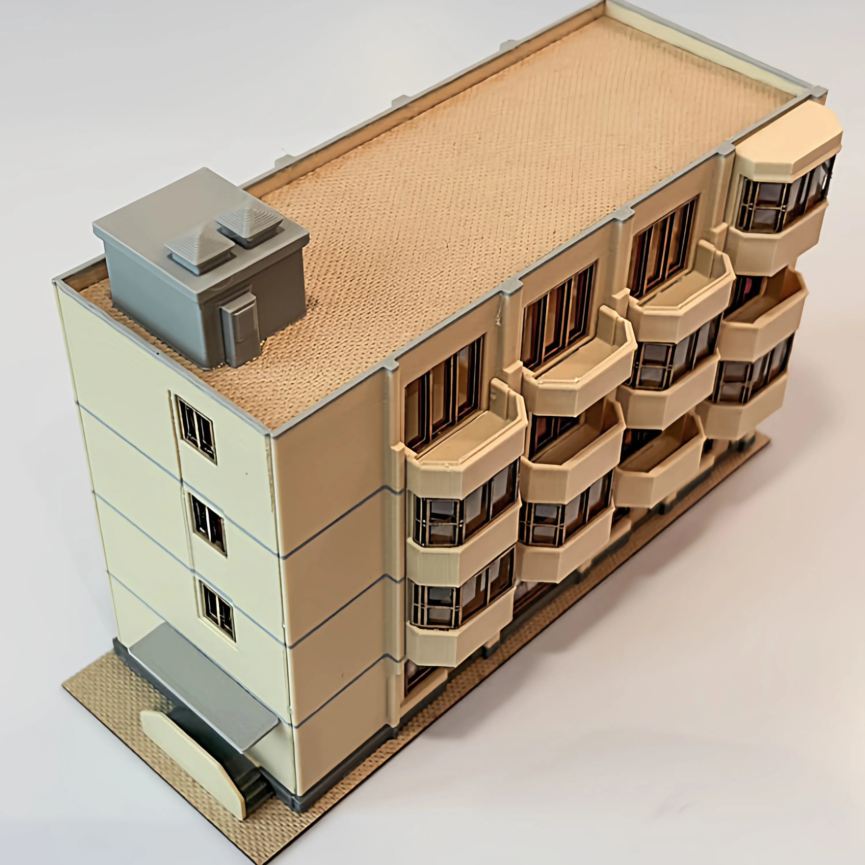 แบบจำลองสถาปัตยกรรม DIY ขนาด 1:150 บ้านพลาสติกจิ๋วสำนักงาน สำหรับฉากเมือง/ภูมิทัศน์/ของตกแต่ง ขนาด N 1 ชุด