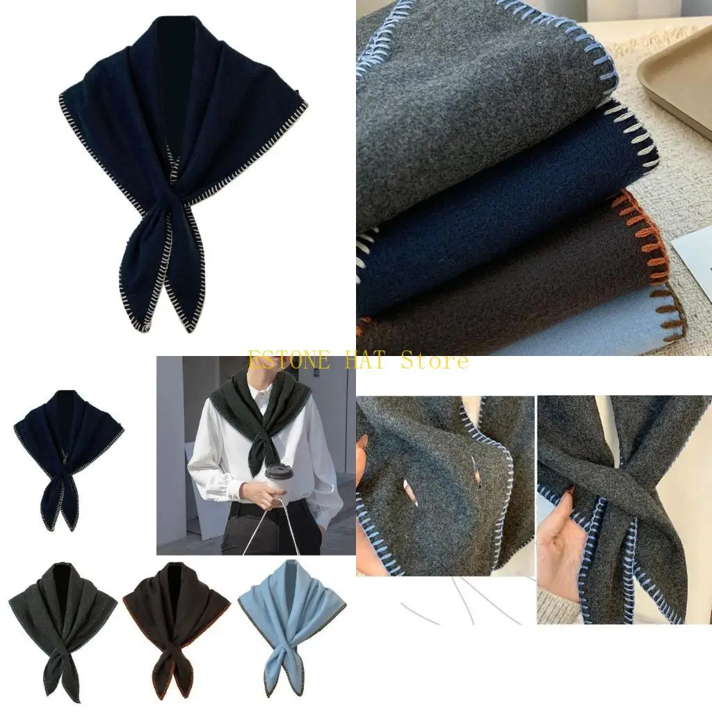 

49MF Elegant Triangular Scarf For Women Winter Shawl Wrap Soft Warm Fashionable Neck Cover Gift