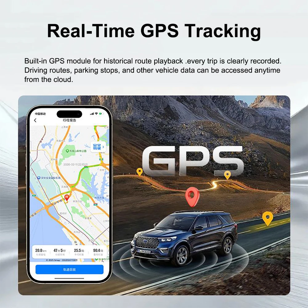 Cámara de Coche 4K con Transmisión en Vivo, 4G LTE, ADAS, GPS, Detección de Punto Ciego, Visión Nocturna, Grabación en Bucle, Sensor de Movimiento, Aplicación Móvil y Grabación Remota 24H