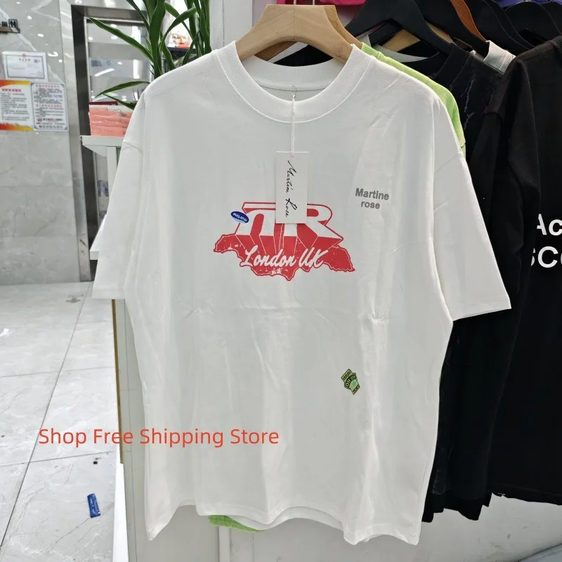 

Martine Rose Inspired Red Print Short Sleeve T-Shirt Unisex Casual Street Fashion Breathable Cotton Daily Wear