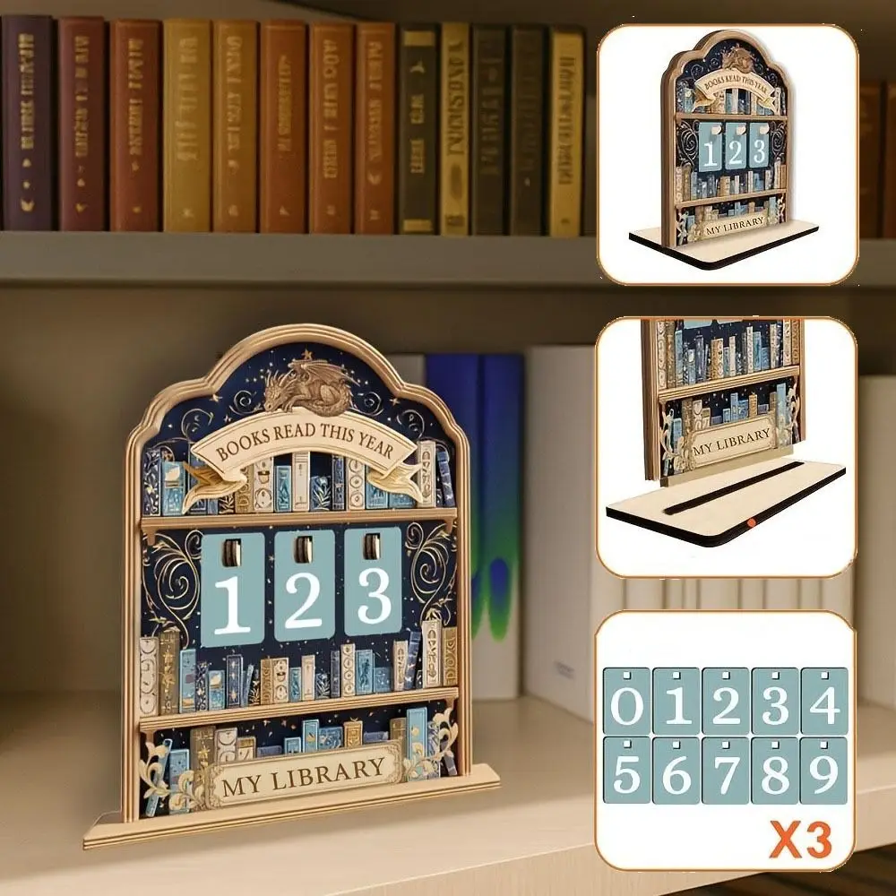 Picture 3: Creative 2D Books Read Tracker Books Read This Year Wooden Reading Tracker Signage Handmade Reading Counter Book Lovers
