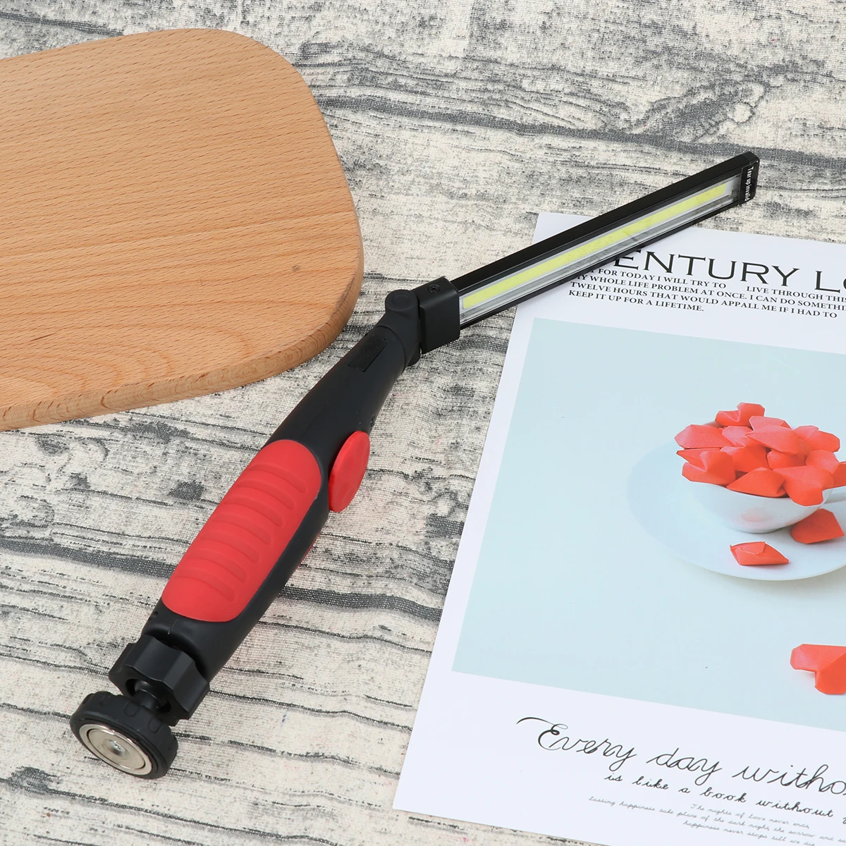 

Multifunctional Usb Rechargeable Flashlight Cob Rotatable Car Maintenance Work Light Led Inspection Lamp Red High Brightness