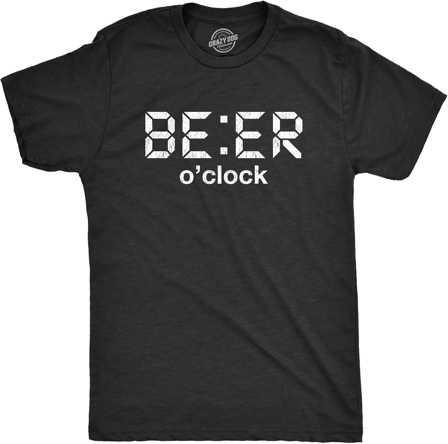 Mens Beer O'Clock Tshirt Funny Party Drinking Craft Brew IPA Novelty Graphic Clock Tee