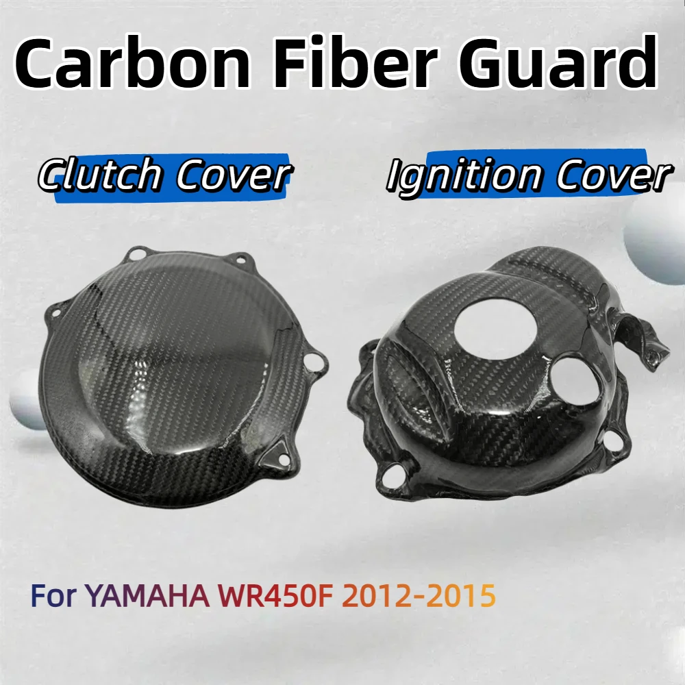 For WR450F 2012-2015 Motorcycle Clutch Ignition Cover Carbon Fiber Engine Guard YAMAHA Dirt Bikes Engine Protector