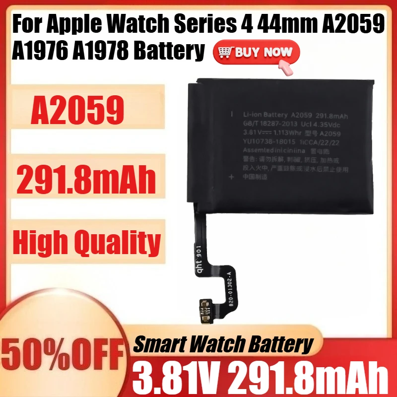 

New A2059 3.8V 291.8mAh High Quality Battery for Apple Watch Series 4 44mm A2059 A1976 A1978 Battery