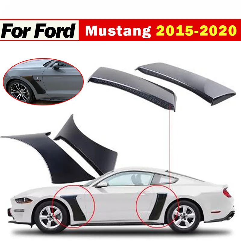 

For Ford Mustang 2015-2020 Front Rear Fender Door Scoop Cover Plate Exterior Air Intake Decoration Car Sticker Auto Accessories