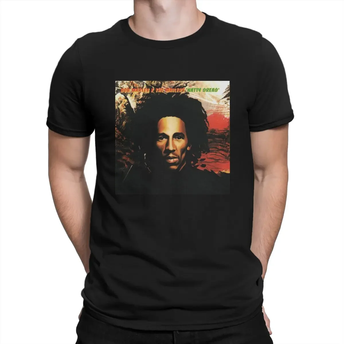 Novelty Natty Dread Music T-Shirt Men Round Collar 100% Cotton T Shirts B-Bob Marley Music Short Sleeve Tee Shirt New Arrival