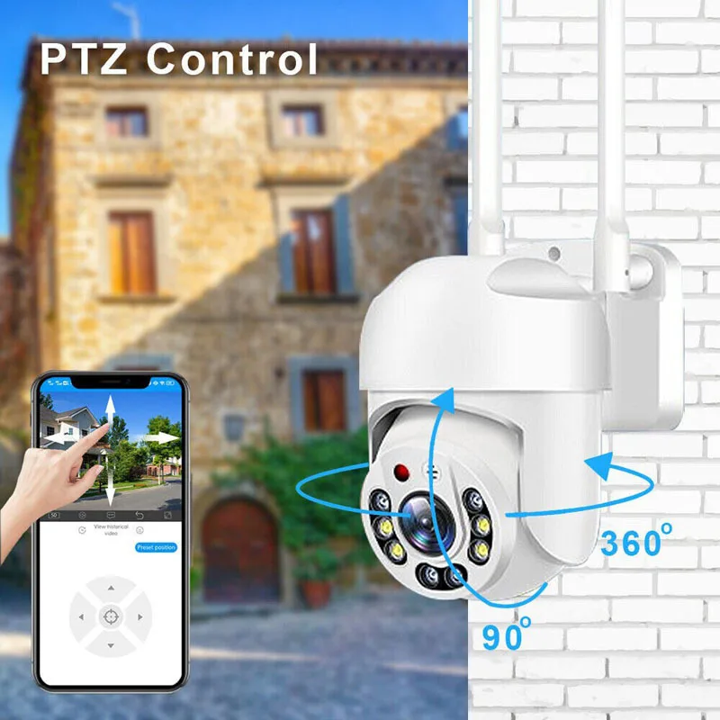 

2MP 1080P Ycc365 Plus APP Полноцветная беспроводная PTZ IP купольная камера AI Обнаружение гуманоидов Домашняя безопасность CCTV Радионяня