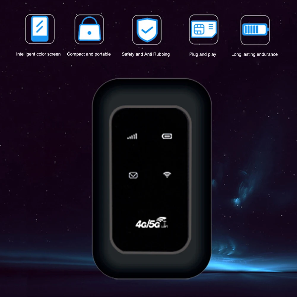 Portable WiFi Router 4G LTE Router with SIM Card Slot High Speed Wireless Modem Pocket Hotspot WiFi Router for Home Travel WiFi