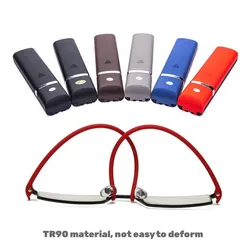TR90 Presbyopic Glasses Man Blue Light Reading Glasses Men Metal Square Glasses For Sight Plus Lenses With Case óculos