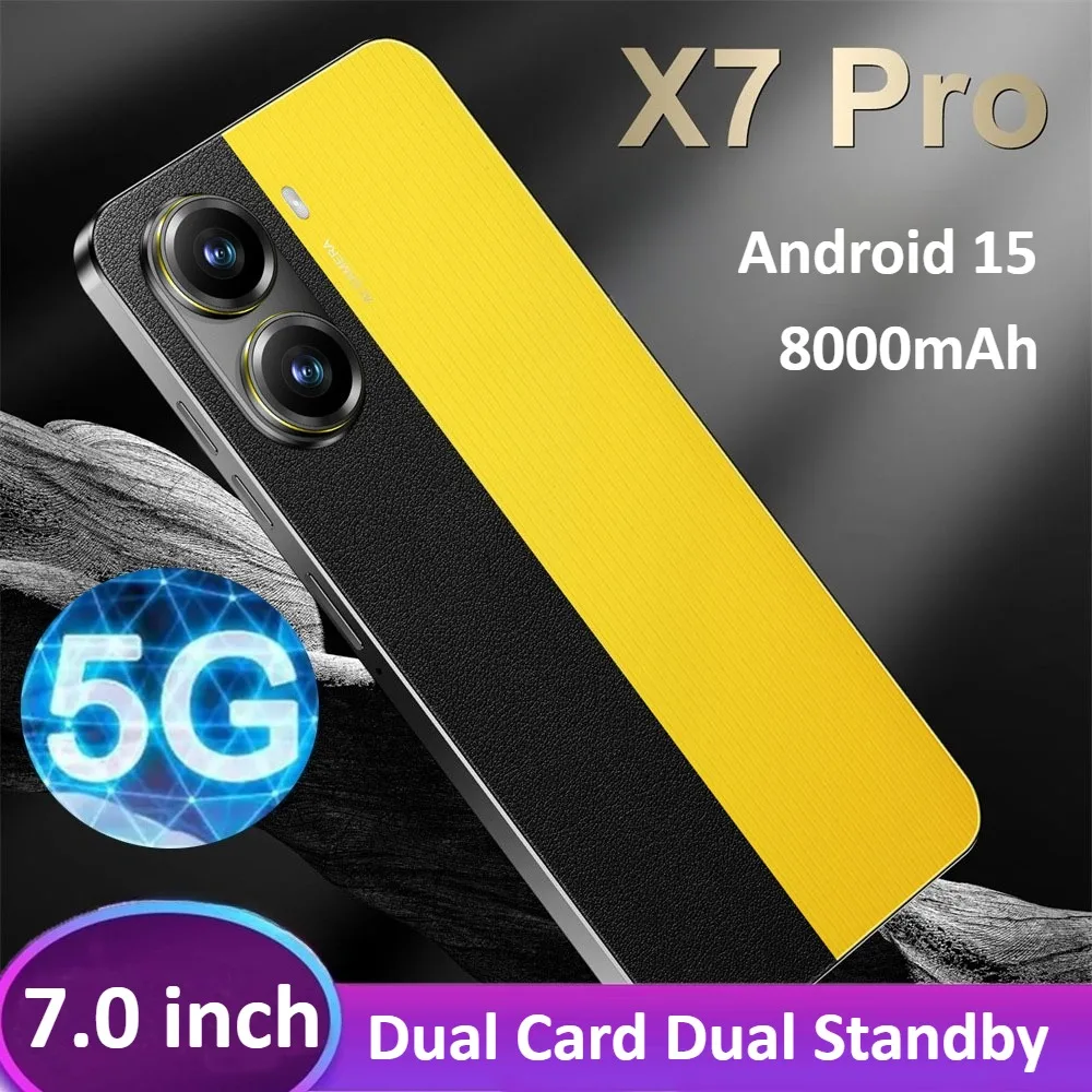 

2026 HOT NEW X7 Pro Original 7.0HD Global Edition Cheap Smart Dual Card 8000mAh Battery Android 15 Facial Recognition Function