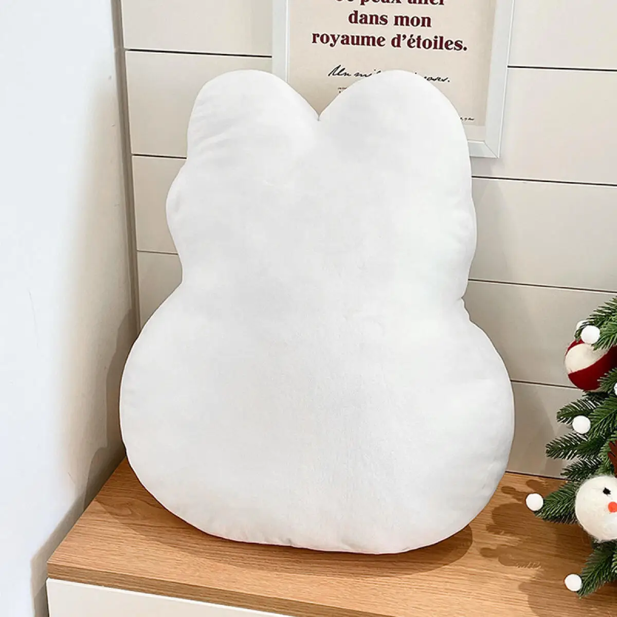 وسادة أرنب ميفي لعبة مملوءة ناعمة على شكل تاج لطيف وسادة زخرفية لغرفة النوم دمية بيضاء كاواي هدية للأطفال ديكور منزلي للفتيات