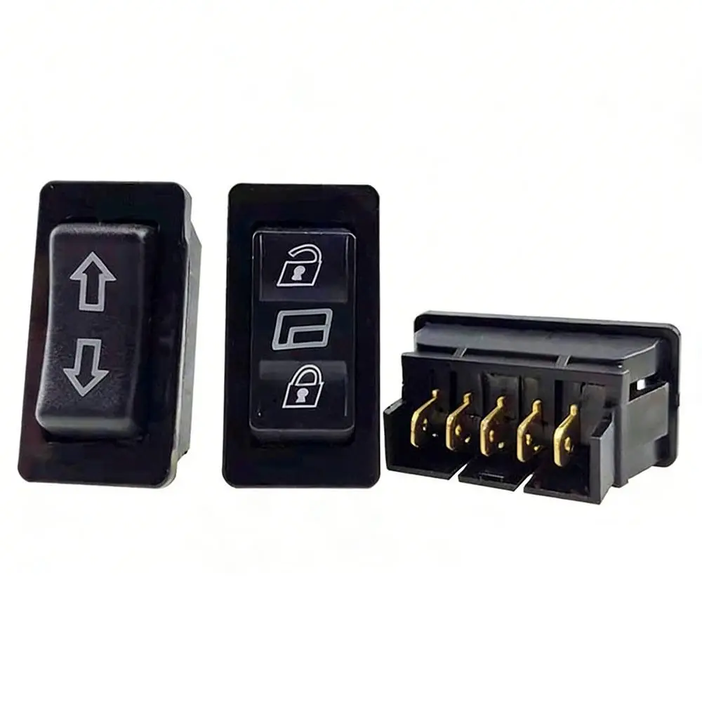 3 in 1 12V20A Car Door Power Switch OEM Replacement 5 Pins Lock Control Switch Universal Door Glass Control Car Interior