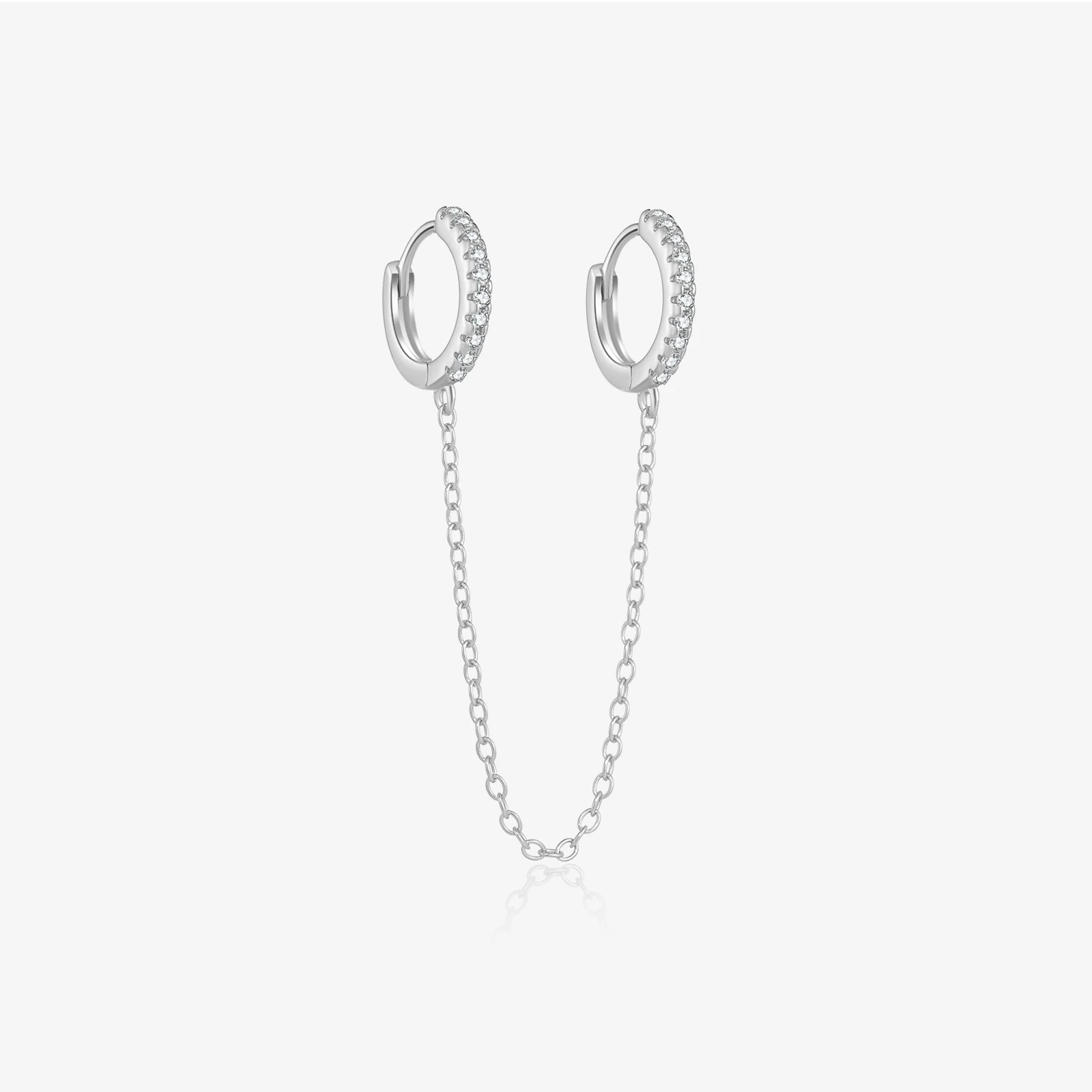 VEWANT Women 100% 925 Sterling Silver Chain Long Double Hoop Earring 2024 Luxury Fine Fashion Gift Party Jewelry