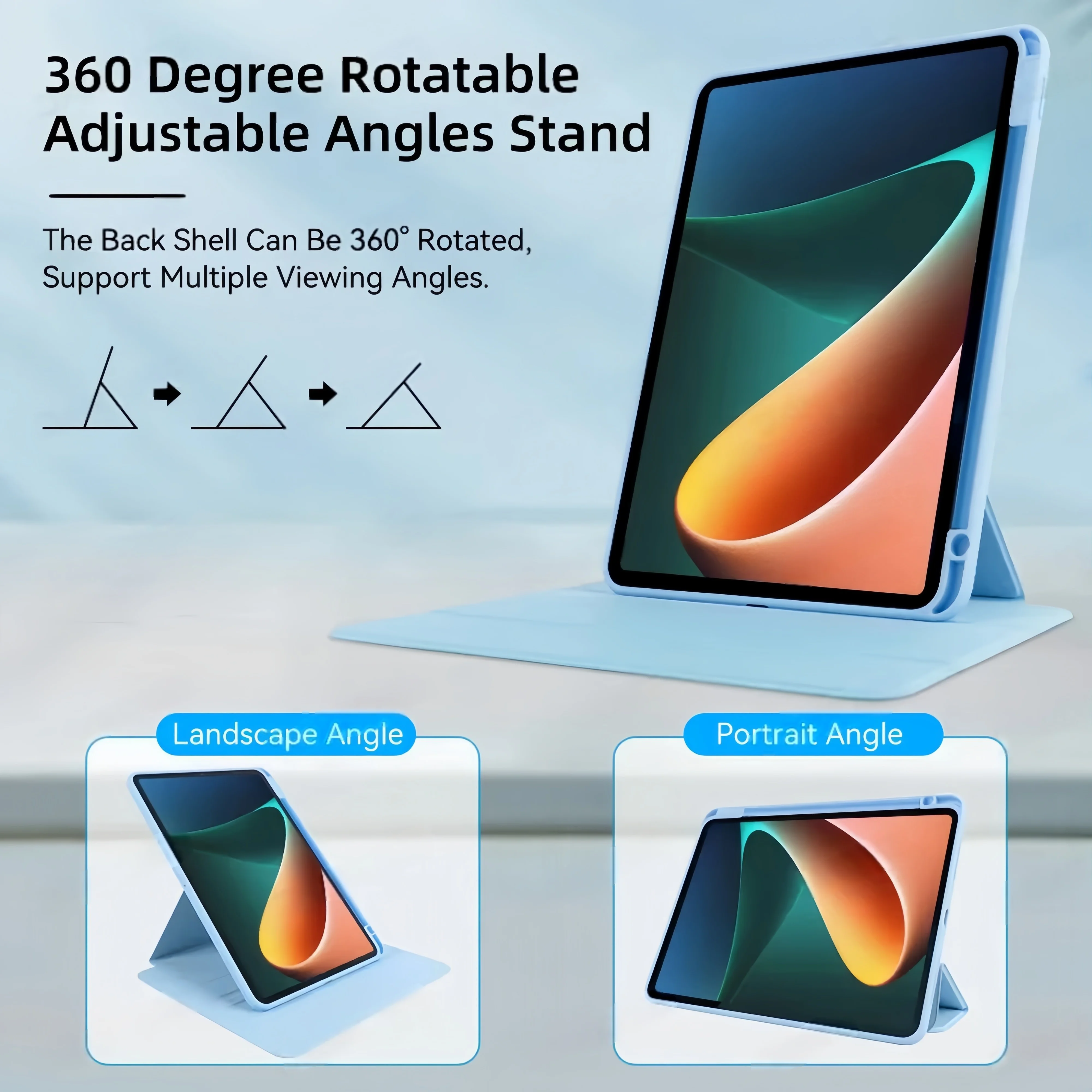 لشاومي باد 7 7 برو 11.2 بوصة ريدمي باد 8.4in برو 12.1 "360 °   دوران لغطاء Redmi Pad SE مقاس 11 بوصة من مادة TPU