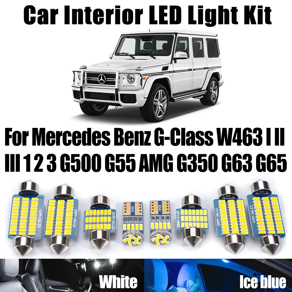 For Mercedes Benz G-Class W463 I II III 1 2 3 G500 G55 AMG G350 G63 G65 Canbus Trunk Bulbs LED Interior Ceiling Dome Light Kit