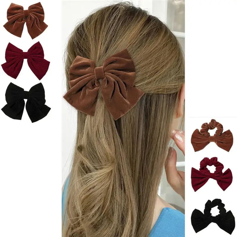 

3Pcs/Set Big Bow Streamers Hair Scrunchies Large Bowknot Ponytail Elastic Hair Rope Girls Sweet Hair Accessories Women Ribbon