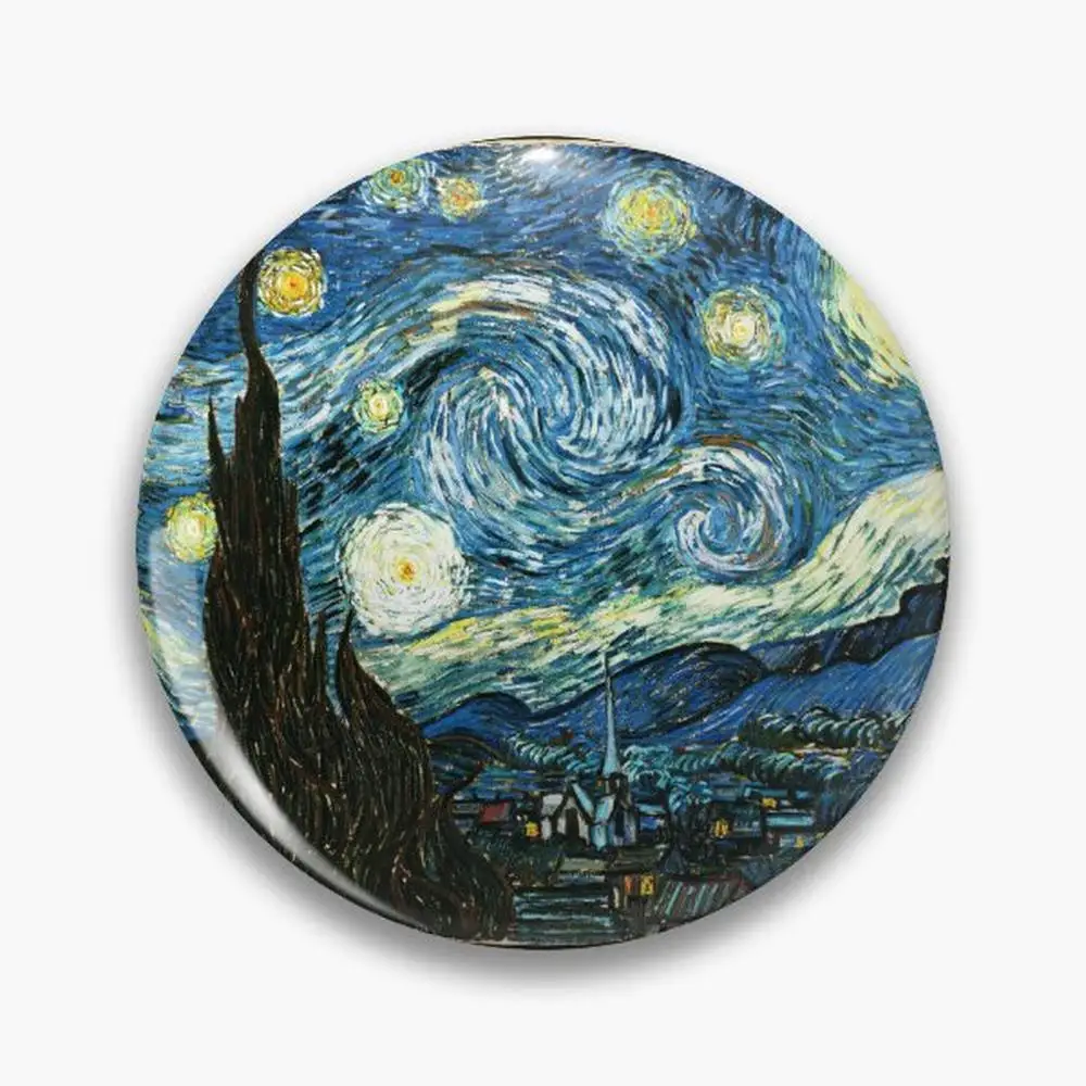 Vincent van Gogh's The Starry Night - an Icon of Modern Art Pin Buttons Brooches  Jewelry Accessory Customize Brooch Fashion