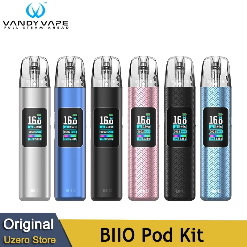 Original Vandy Vape BIIO Pod Kit 35W Vape with 1000mAh Battery 2ml BIIO Pod Cartridge 0.6/0.8ohm E Cigarette Vaporizer