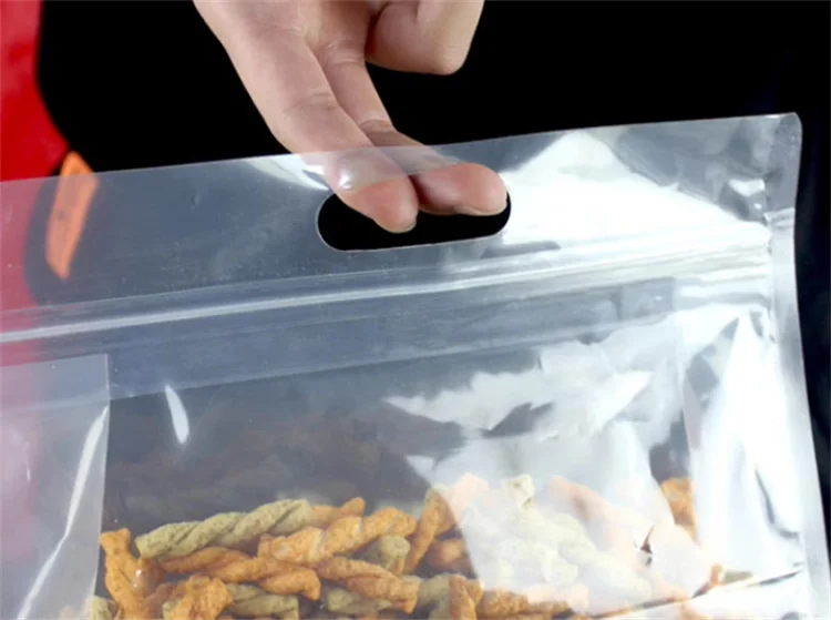 100PCS 3D Stand-up Clear Portable Plastic Ziplock Bag DIY Logo Coffee Snack Sugar Beans Wedding Party Storage Packaging Pouches
