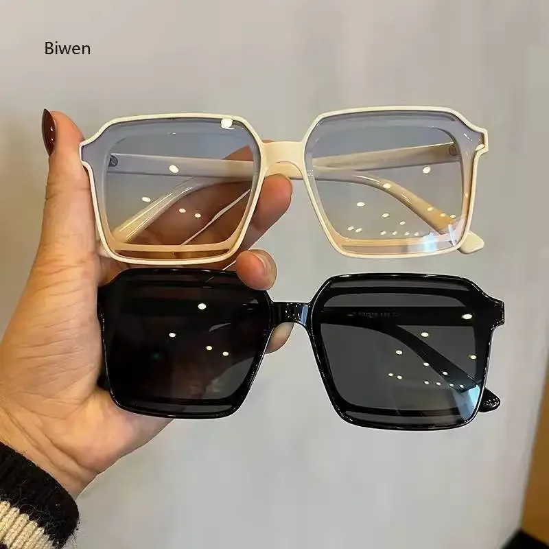 

New Square Frame Sunglasses Anti-UV Travel Sun Sun Glasses Visor Large Woman Glasses UV400 Gradient Eyewear Oculos De Sol