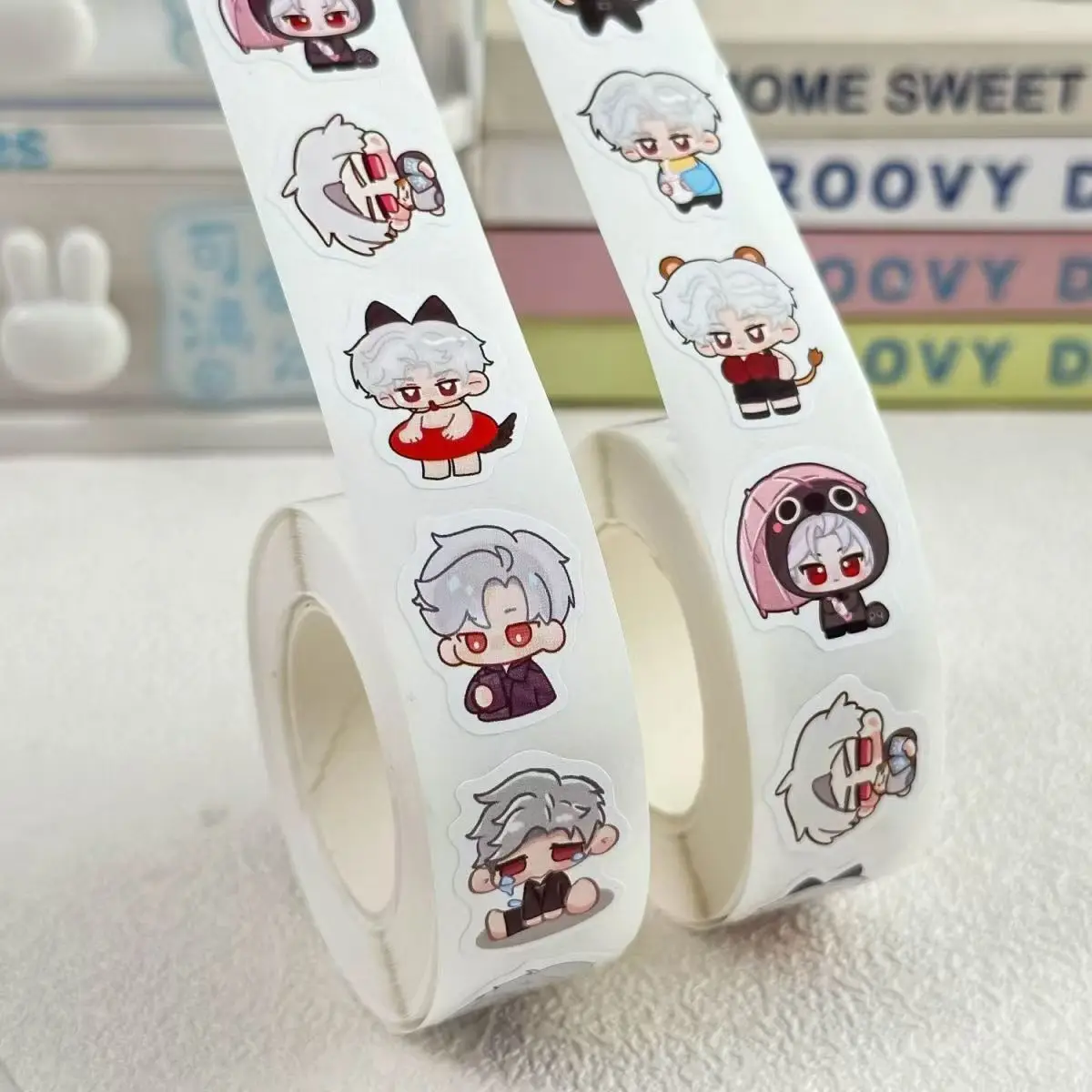 500Pcs/Roll Game Cartoon Love and Deepspace Sylus Qin Che decorative stickers Anime Stickers kids Stationery gift