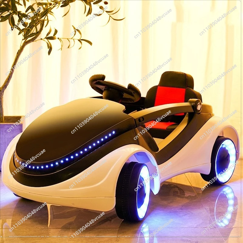 For Electric Car Sci-fi Four-wheel Flash Remote Control Battery Sit Baby Boy and Girl Toy Charging Swing